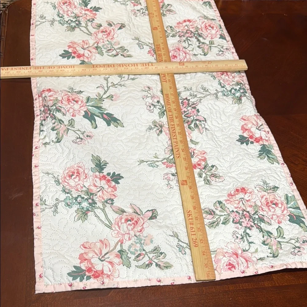 Simply shabby chic Floral Quilted pillow cover 21x 36 inches.